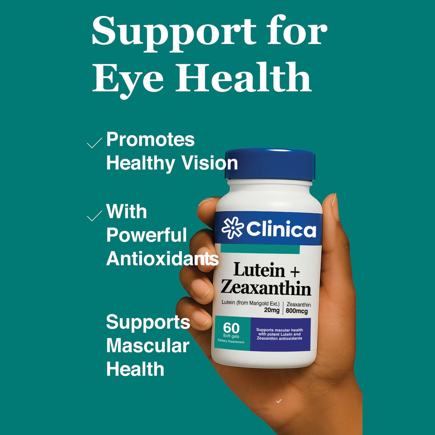 Lutein + Zeaxanthin – Lutein (from Marigold) 20 mg + Zeaxanthin 800 mcg – 60 Softgels