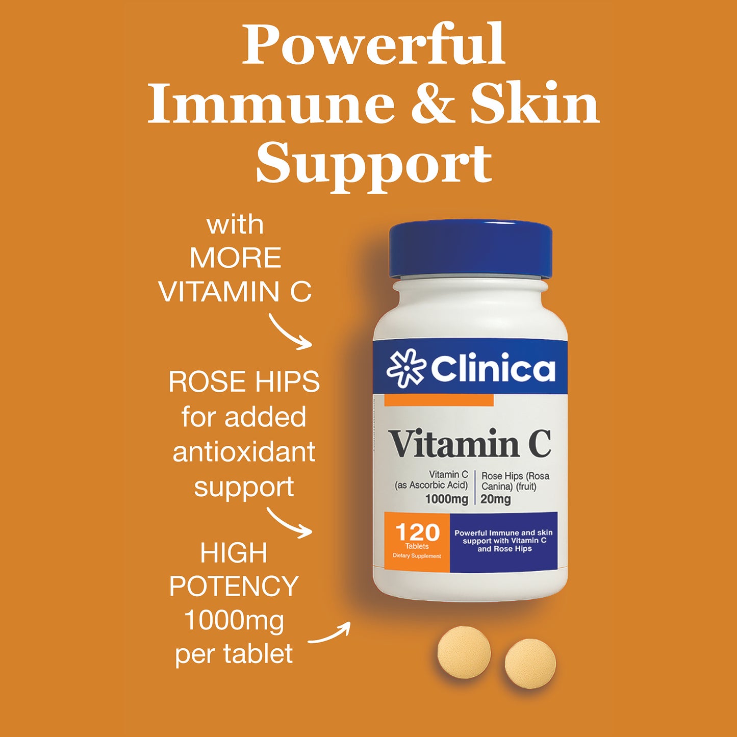 Vitamin C – Ascorbic Acid 1000 mg – 60 Tablets