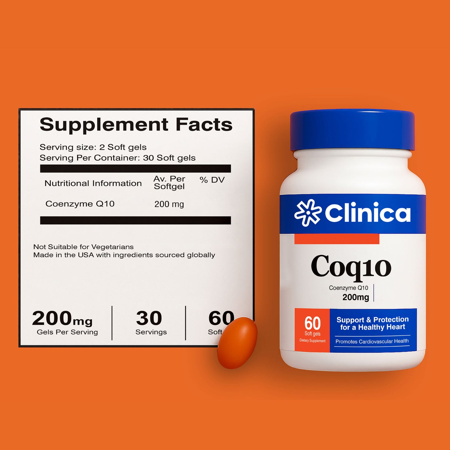 CoQ10 – Coenzyme Q10 200 mg – 60 Softgels