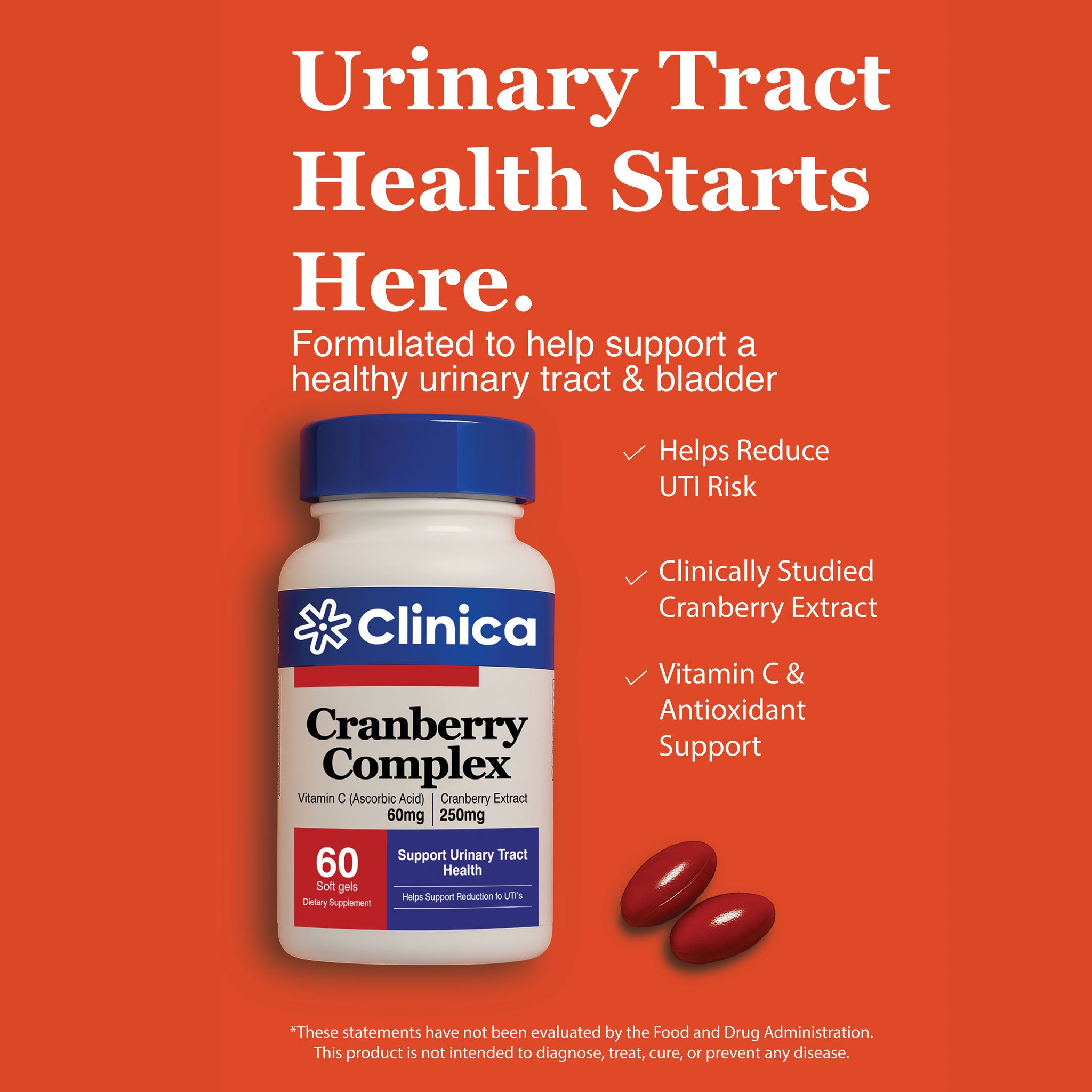 Cranberry Complex – Cranberry Extract 250 mg + Vitamin C 60 mg – 60 Softgels