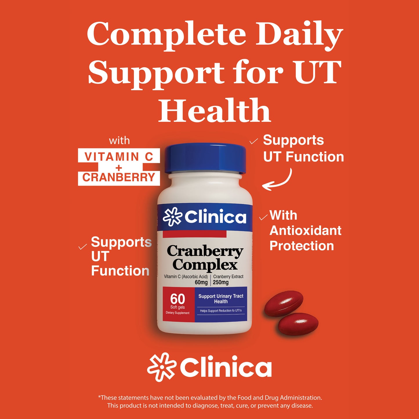 Cranberry Complex – Cranberry Extract 250 mg + Vitamin C 60 mg – 60 Softgels