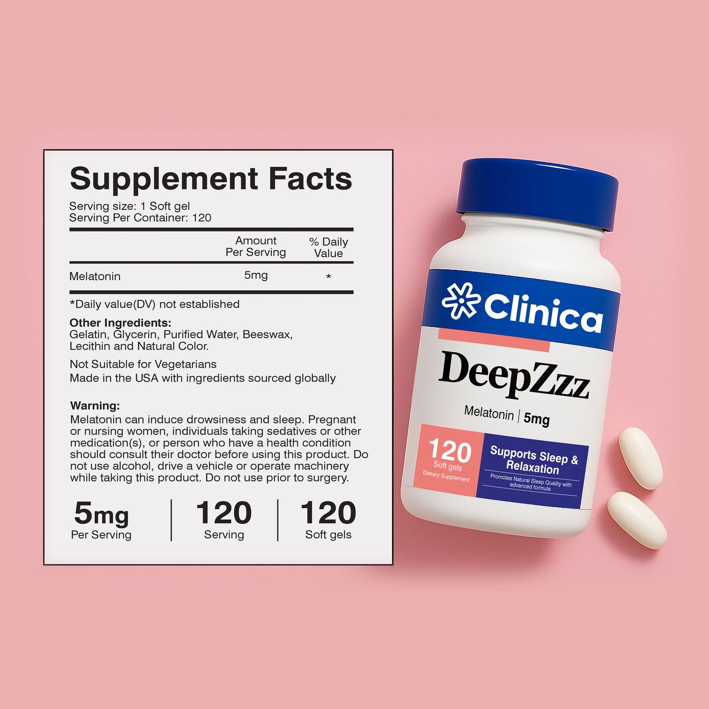 DeepZzz – Melatonin 5 mg – 60 Softgels