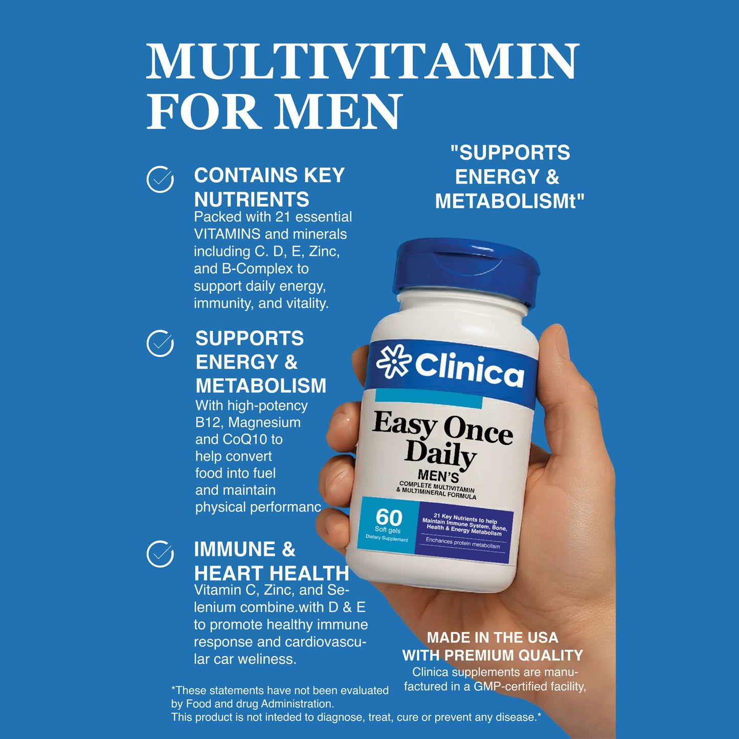 Easy Once Daily Men – Multivitamin & Minerals – 60 Soft Gels