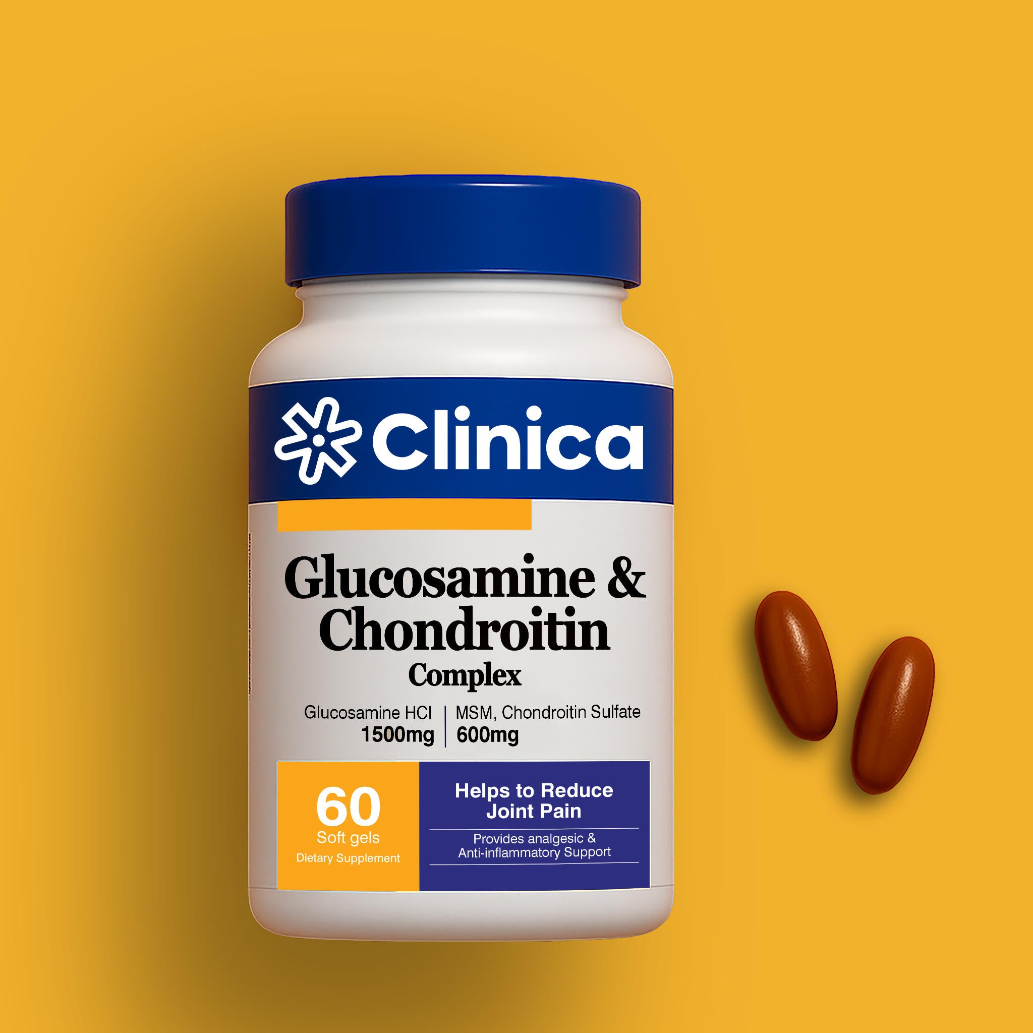 Glucosamine & Chondroitin – Glucosamine Sulfate 1500 mg – 60 Softgels