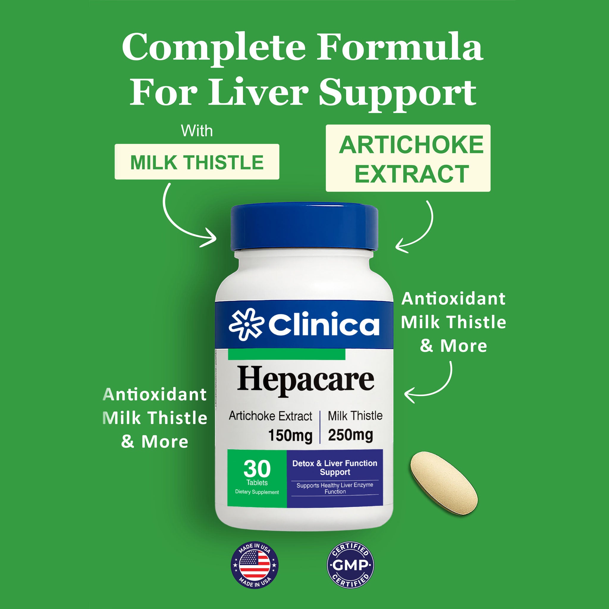 Hepacare – Milk Thistle Extract 250 mg – 60 Tablets