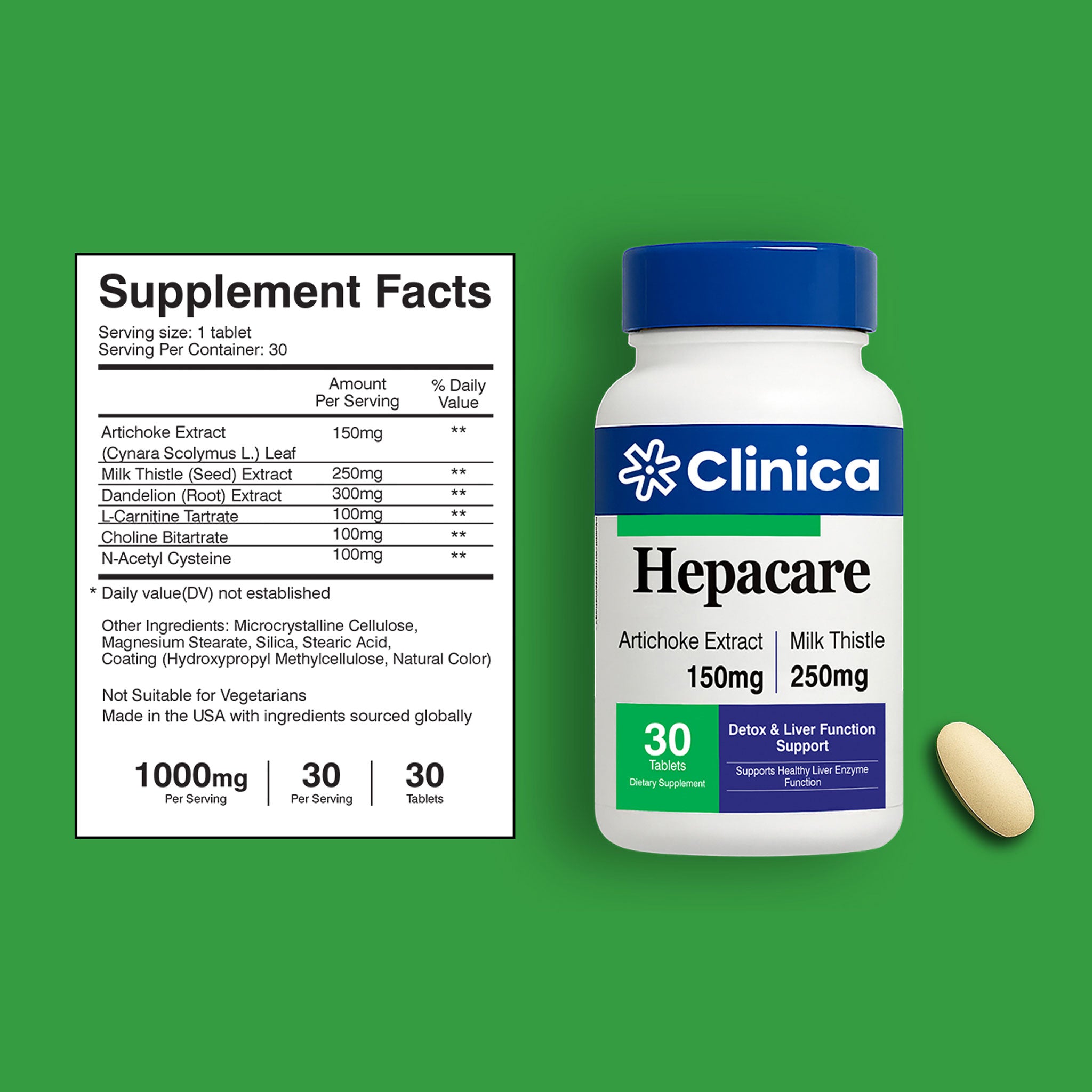 Hepacare – Milk Thistle Extract 250 mg – 60 Tablets