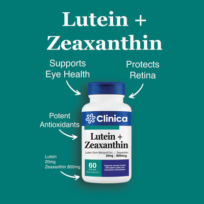 Lutein + Zeaxanthin – Lutein (from Marigold) 20 mg + Zeaxanthin 800 mcg – 60 Softgels