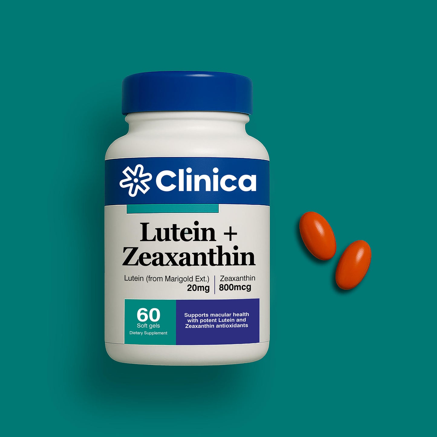 Lutein + Zeaxanthin – Lutein (from Marigold) 20 mg + Zeaxanthin 800 mcg – 60 Softgels