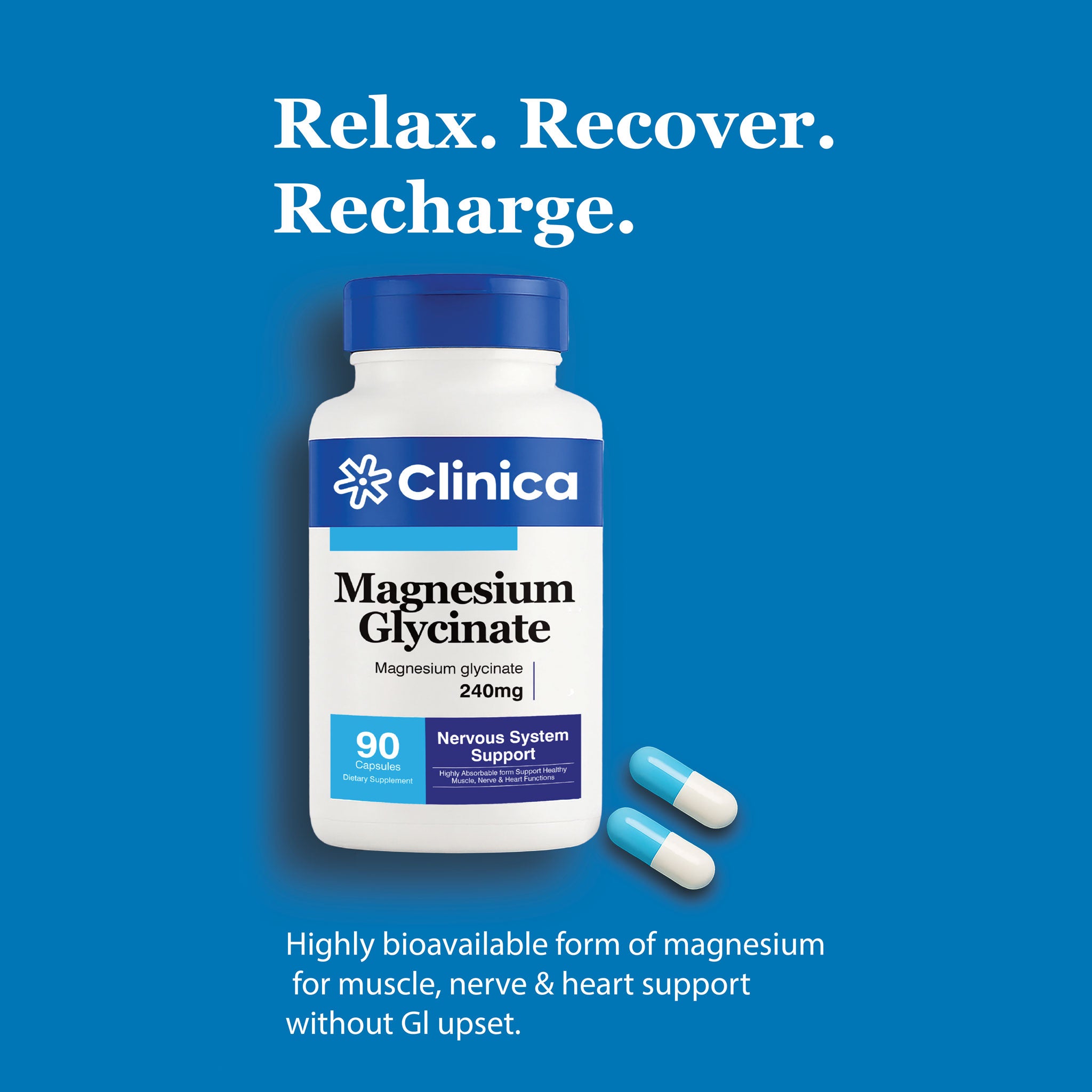 Magnesium Glycinate 240mg – Gentle, High-Absorption Capsules