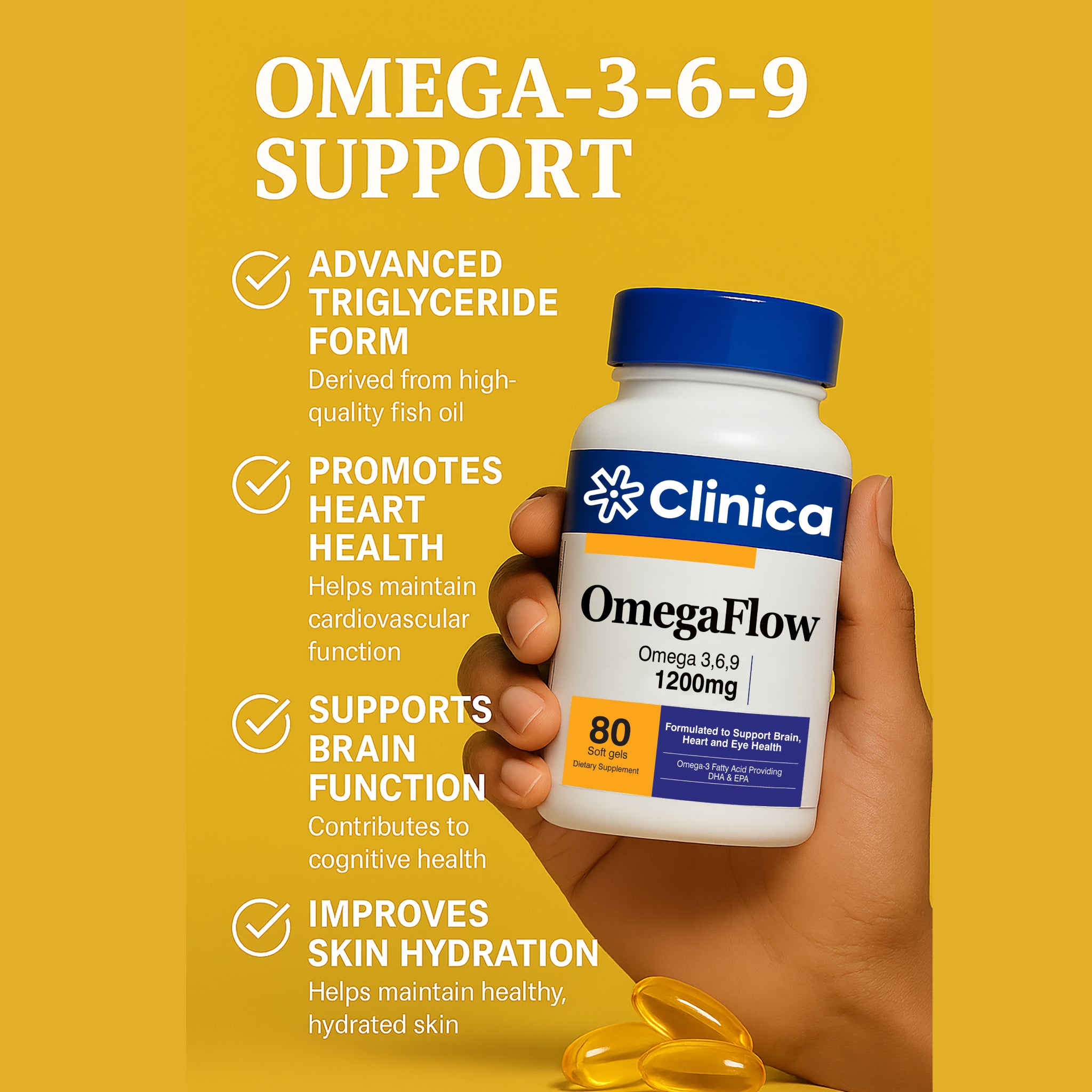 ⁠OmegaFlow – Fish Oil 1000 mg – 80 Softgels