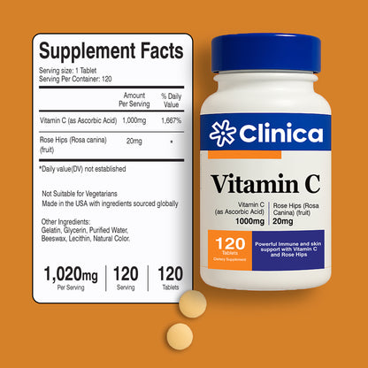 Vitamin C – Ascorbic Acid 1000 mg – 60 Tablets